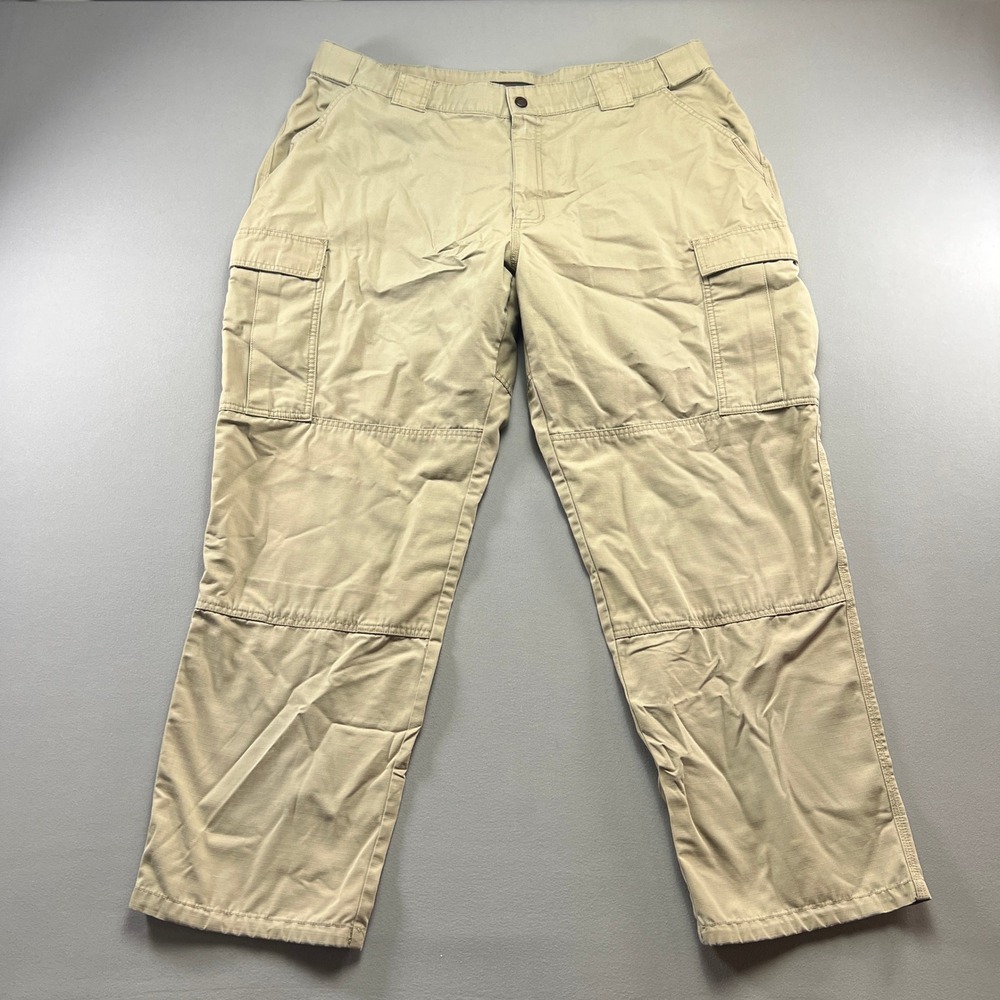 5.11 Tactical Cargo Pants Mens Beige Cotton Hiking Gorpcore Camping Straight Leg
